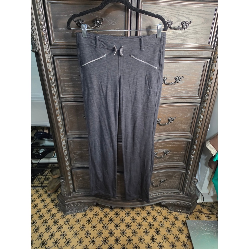 Kuhl Mova Straight Leg Hiking Pants Charcoal Gray Women 4 Reg Drawstring Stretch